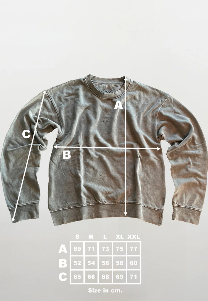 AQO (A QUESTION OF) by LEGENDS Ollie Crewneck Acid Wash Sweat Grey
