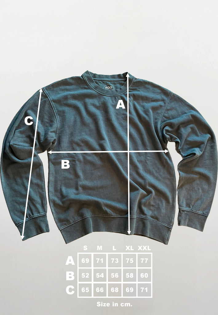 AQO (A QUESTION OF) by LEGENDS Ollie Crewneck Acid Wash Sweat Indigo