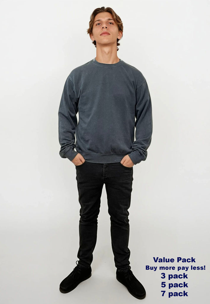 AQO (A QUESTION OF) by LEGENDS Ollie Crewneck Acid Wash Sweat Indigo