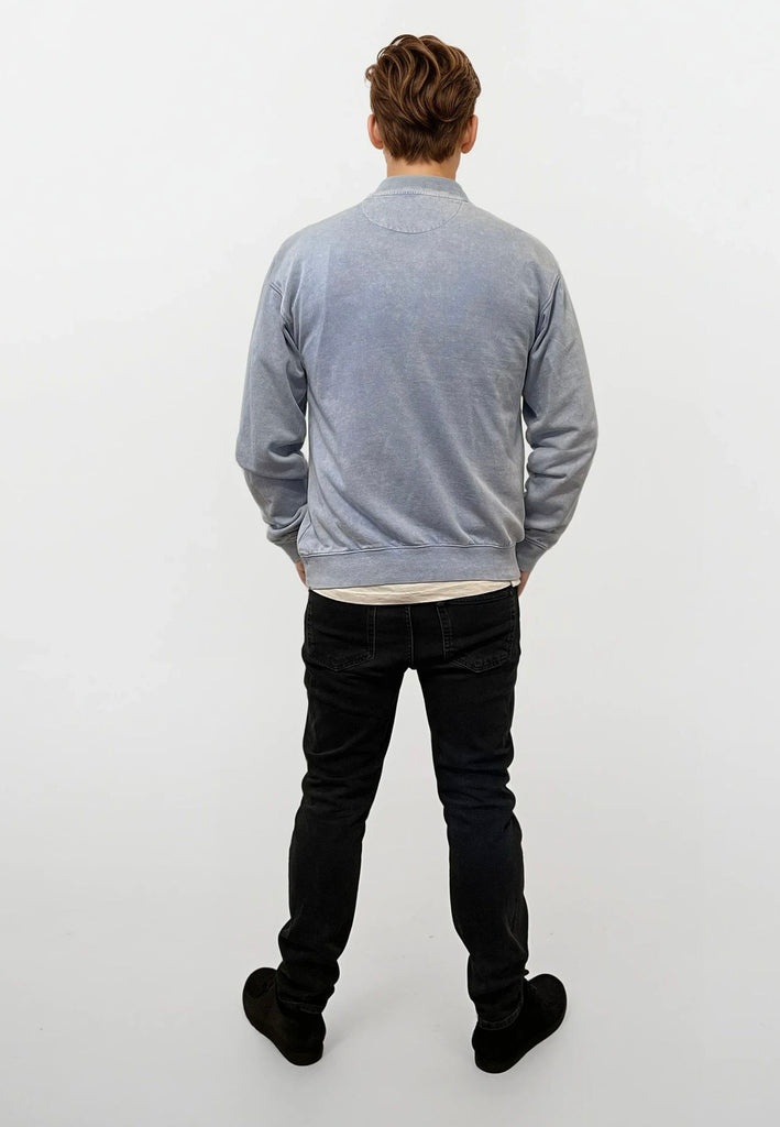 AQO (A QUESTION OF) by LEGENDS Ollie Crewneck Acid Wash Sweat Light Blue