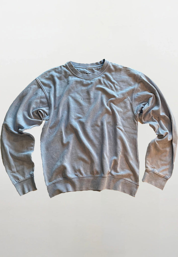 AQO (A QUESTION OF) by LEGENDS Ollie Crewneck Acid Wash Sweat Light Blue