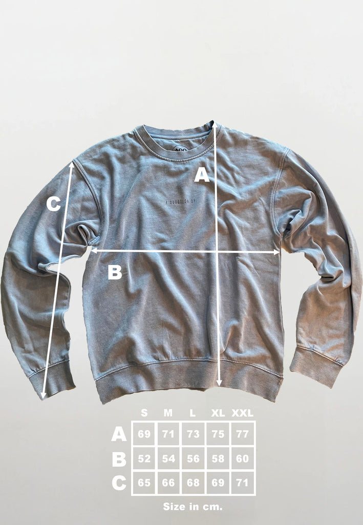 AQO (A QUESTION OF) by LEGENDS Ollie Crewneck Acid Wash Sweat Light Blue