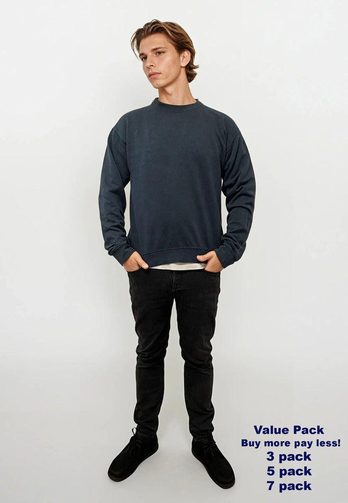 AQO (A QUESTION OF) by LEGENDS Ollie Crewneck Acid Wash Sweat Navy