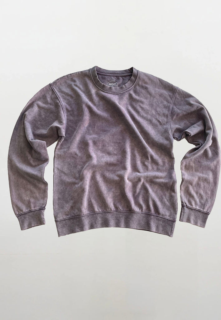 AQO (A QUESTION OF) by LEGENDS Ollie Crewneck Acid Wash Sweat Plum