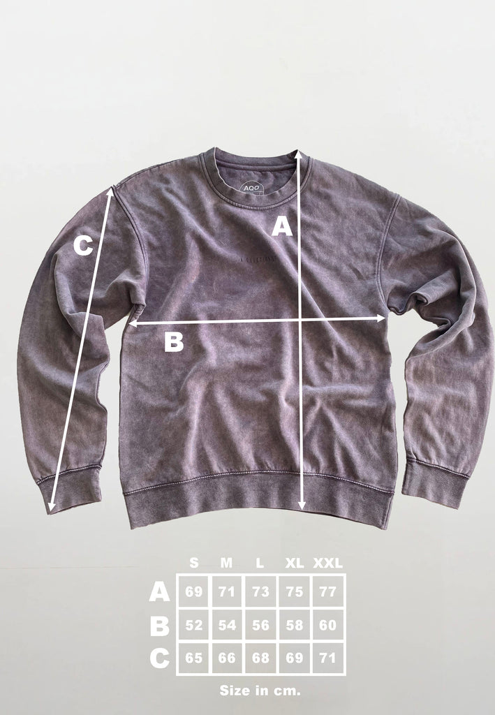 AQO (A QUESTION OF) by LEGENDS Ollie Crewneck Acid Wash Sweat Plum