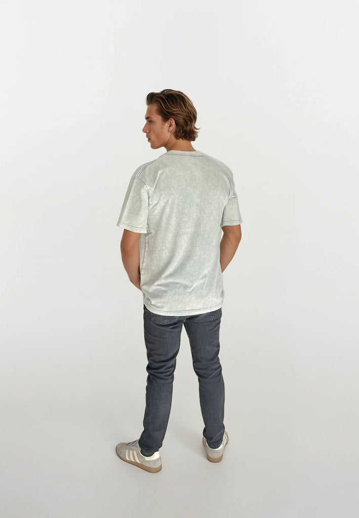 AQO (A QUESTION OF) by LEGENDS Ozzy Tee Acid Wash Tee Dusty Blue