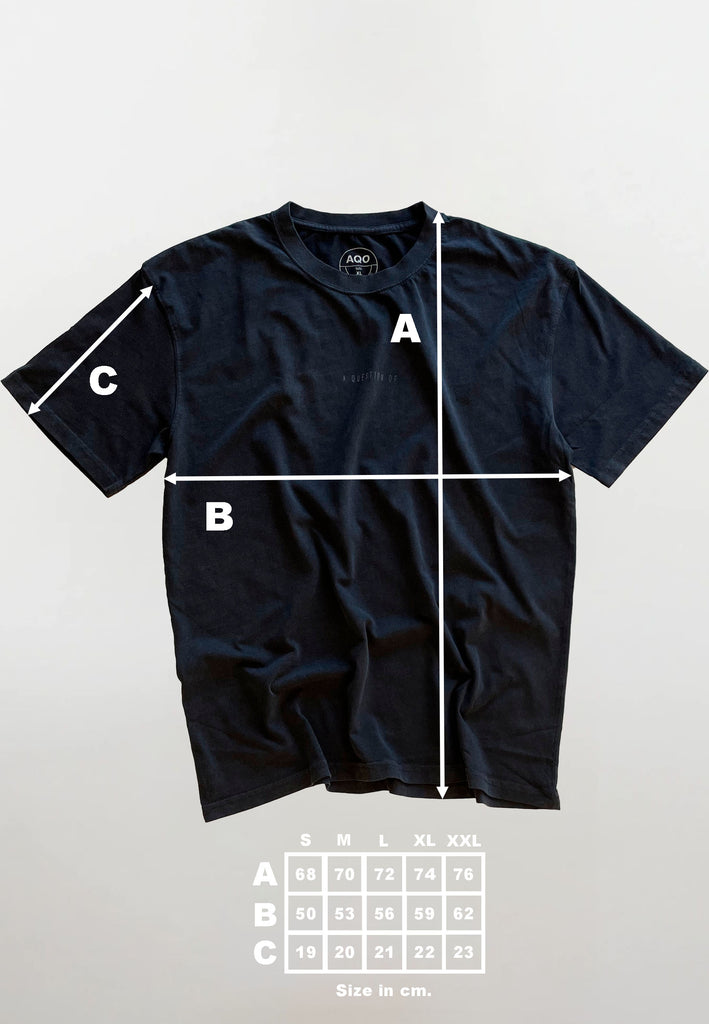 AQO (A QUESTION OF) by LEGENDS Ozzy Tee Acid Wash Tee Black