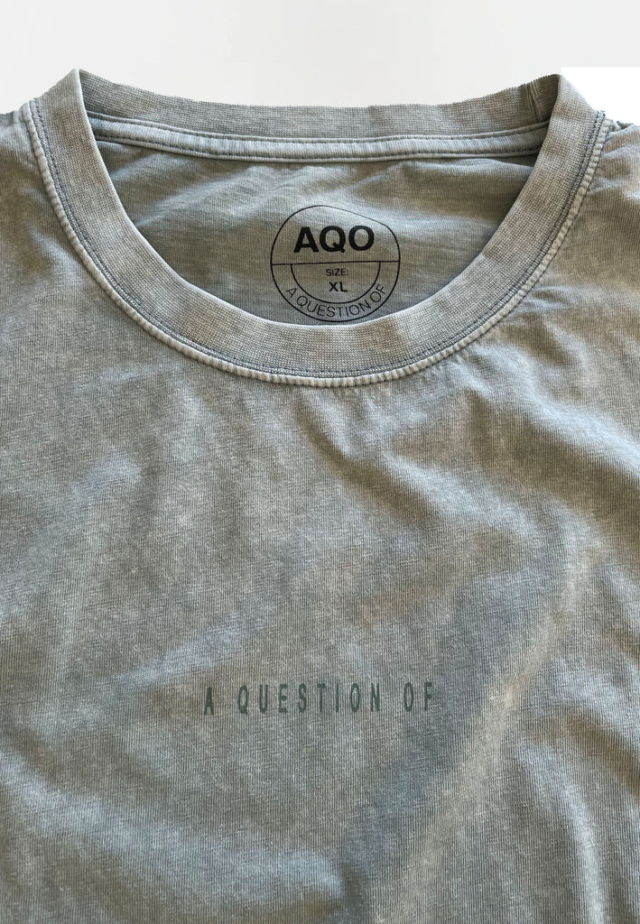 AQO (A QUESTION OF) by LEGENDS Ozzy Tee Acid Wash Tee Dusty Blue