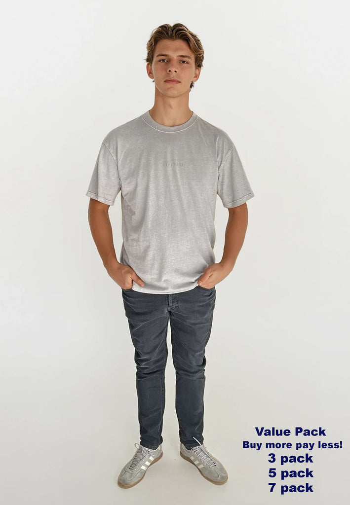 AQO (A QUESTION OF) by LEGENDS Ozzy Tee Acid Wash Tee Grey