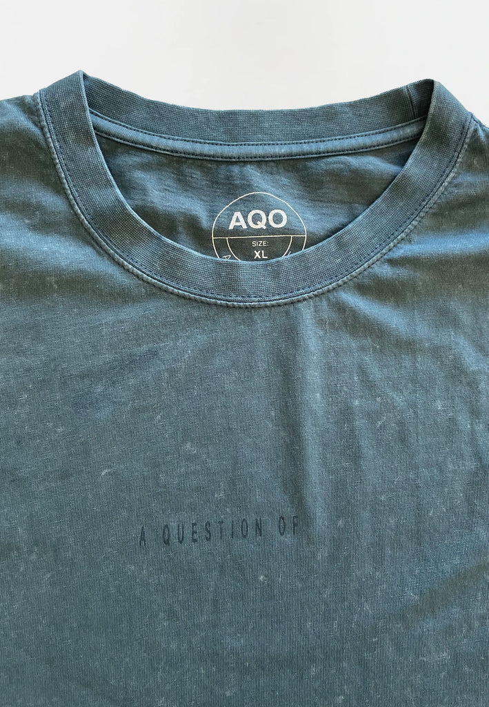 AQO (A QUESTION OF) by LEGENDS Ozzy Tee Acid Wash Tee Indigo