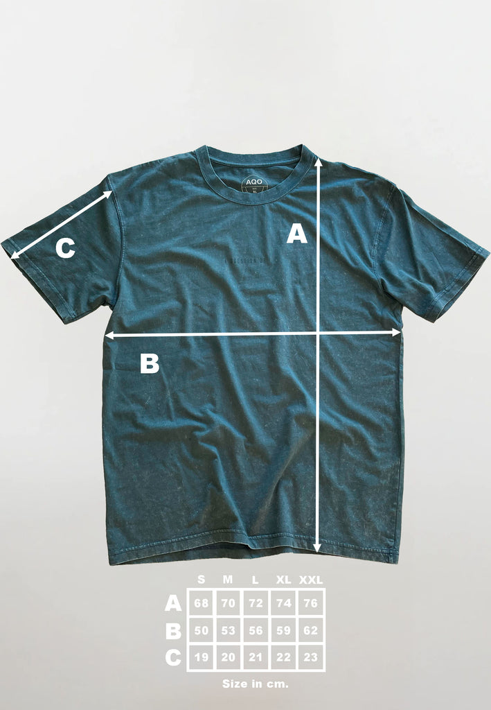 AQO (A QUESTION OF) by LEGENDS Ozzy Tee Acid Wash Tee Indigo