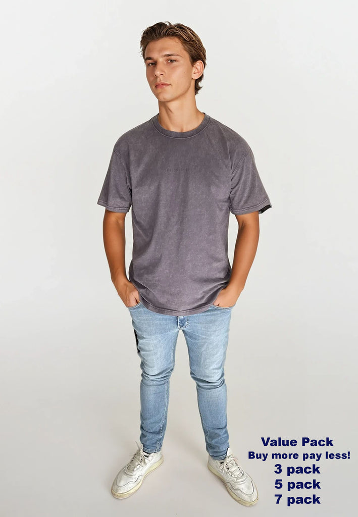 AQO (A QUESTION OF) by LEGENDS Ozzy Tee Acid Wash Tee Indigo