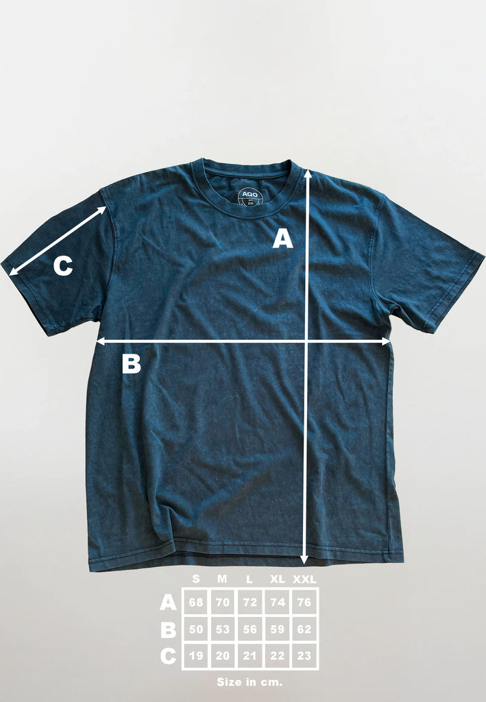 AQO (A QUESTION OF) by LEGENDS Ozzy Tee Acid Wash Tee Navy