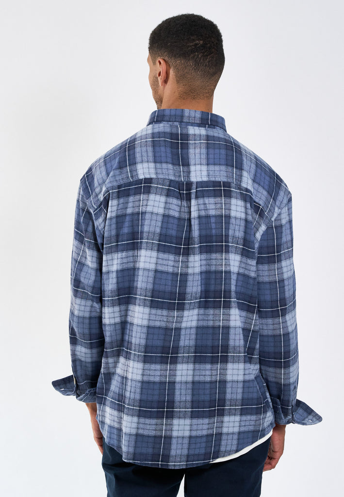 Legends Russel Flannel Check 04 shirt Shirts L/S Sea Blue