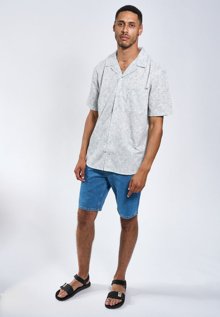 Legends Sean Cube Print Cuba SS Shirt Shirts S/S White