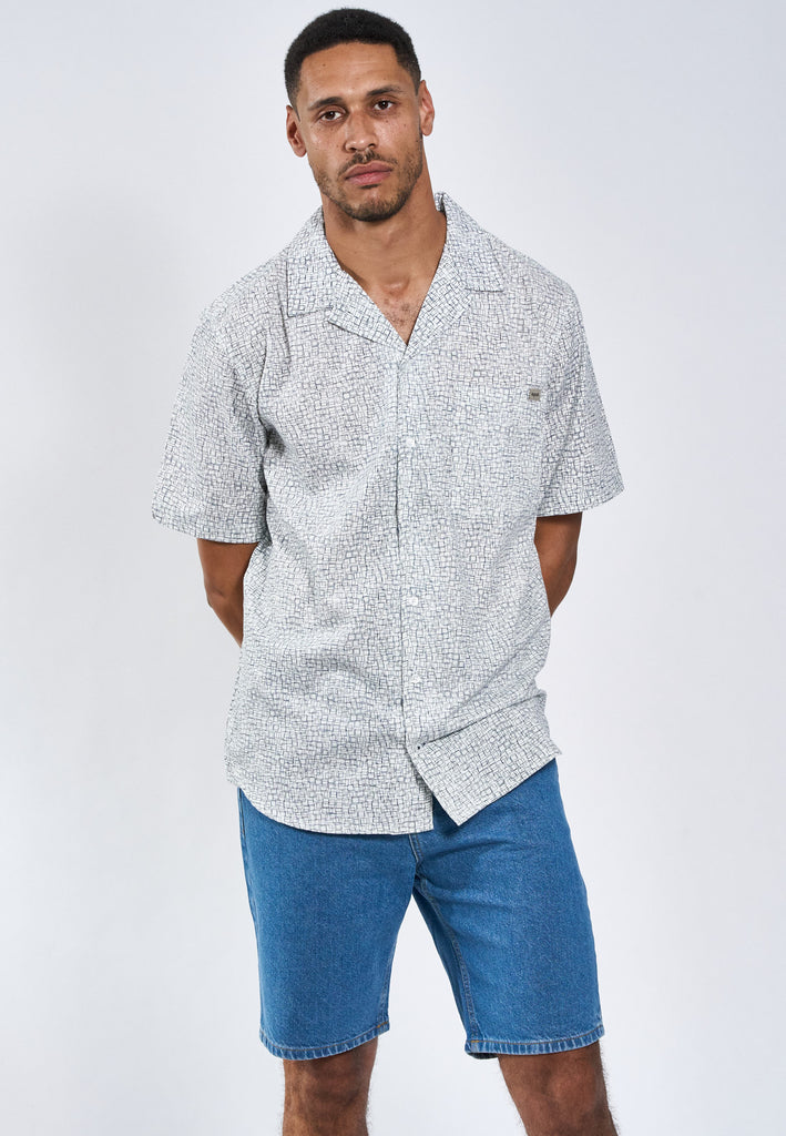 Legends Sean Cube Print Cuba SS Shirt Shirts S/S White