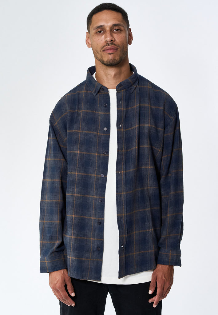 Legends Shirt flanel Check Shirts L/S Navy/Grey