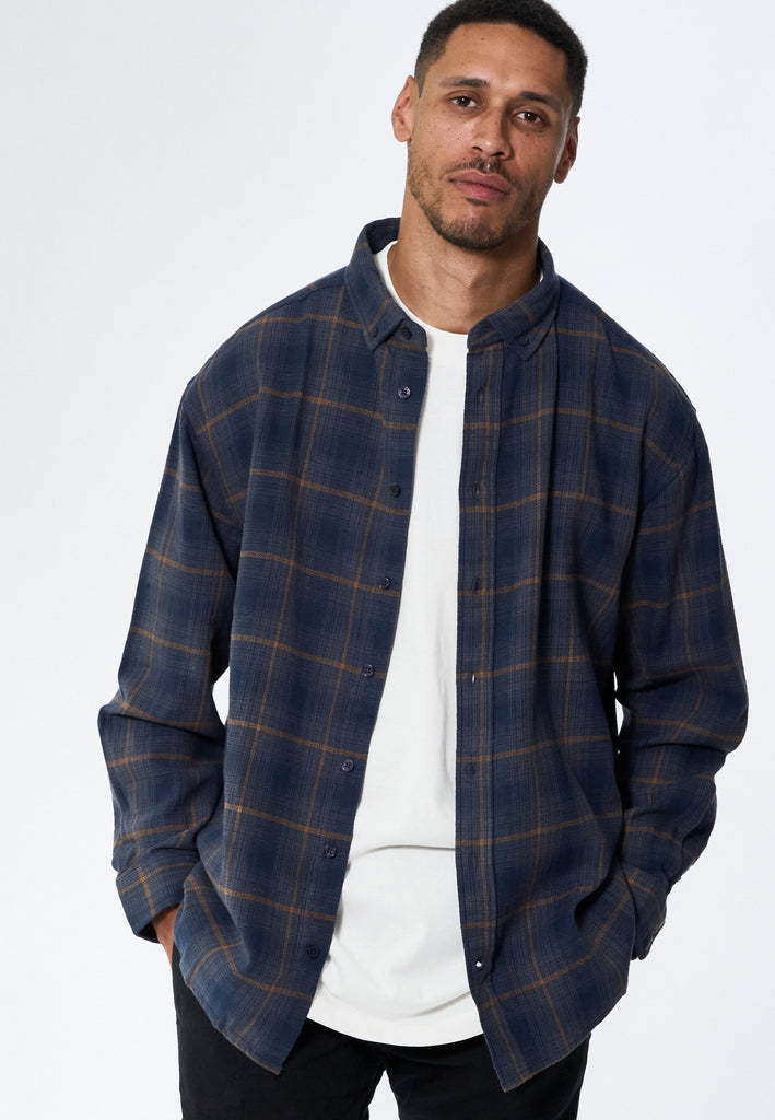 Legends Shirt flanel Check Shirts L/S Navy/Grey