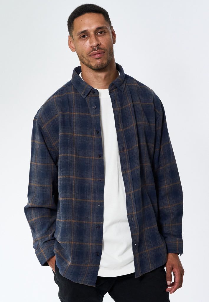 Legends Shirt flanel Check Shirts L/S Navy/Grey