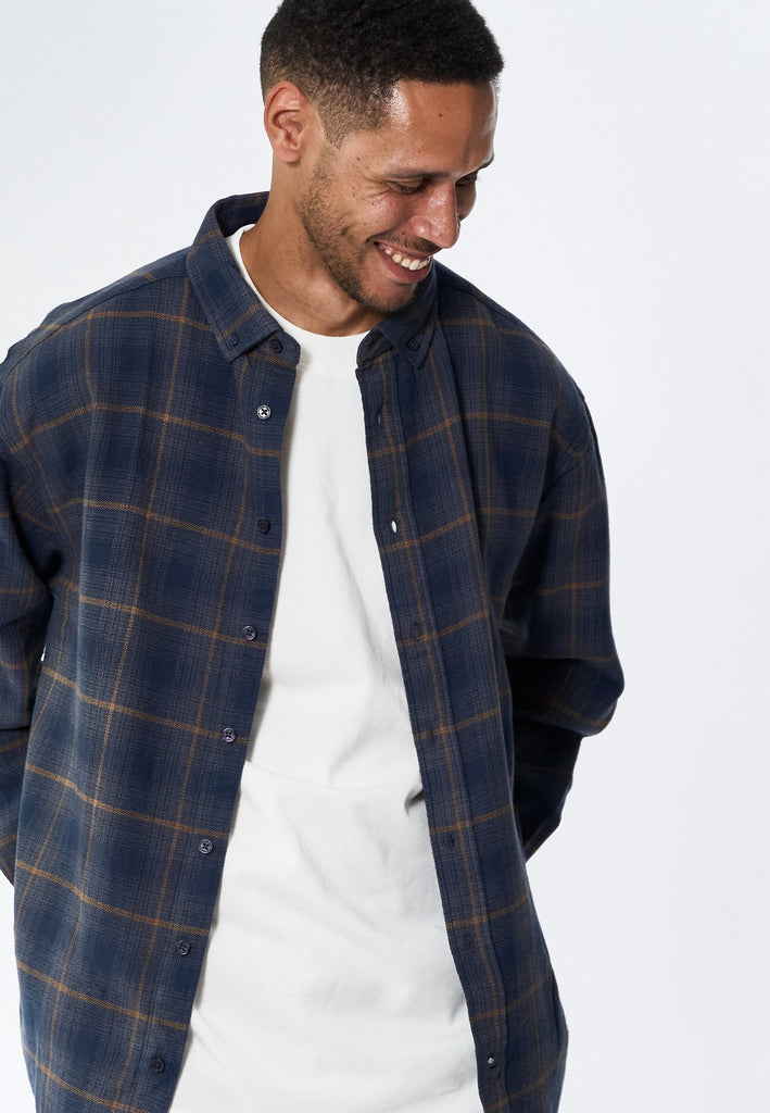 Legends Shirt flanel Check Shirts L/S Navy/Grey