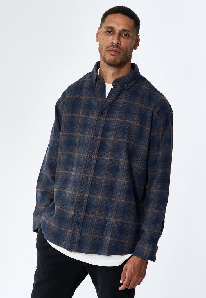 Legends Shirt flanel Check Shirts L/S Navy/Grey