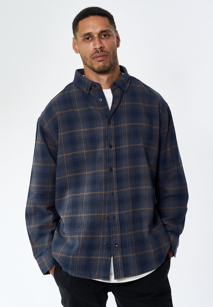 Legends Shirt flanel Check Shirts L/S Navy/Grey