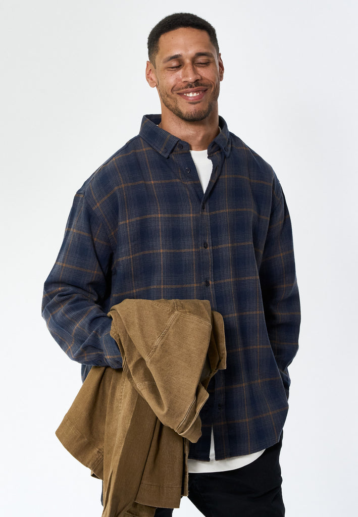 Legends Shirt flanel Check Shirts L/S Navy/Grey