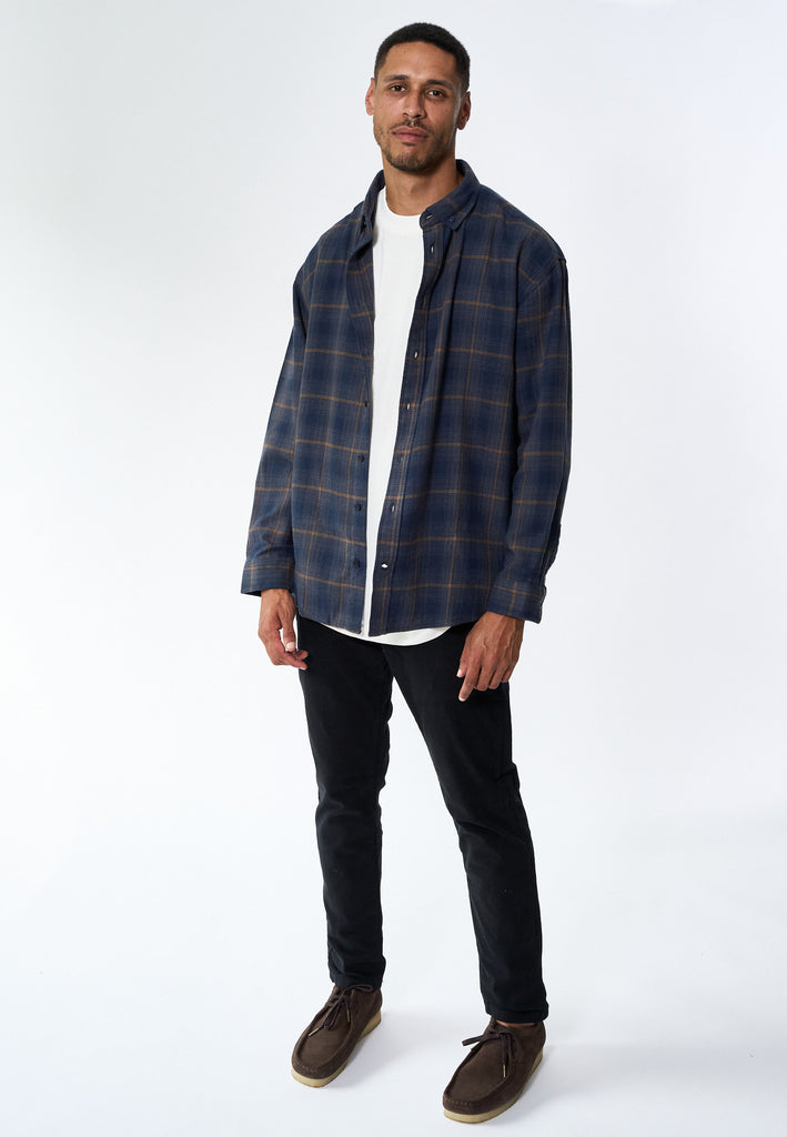 Legends Shirt flanel Check Shirts L/S Navy/Grey