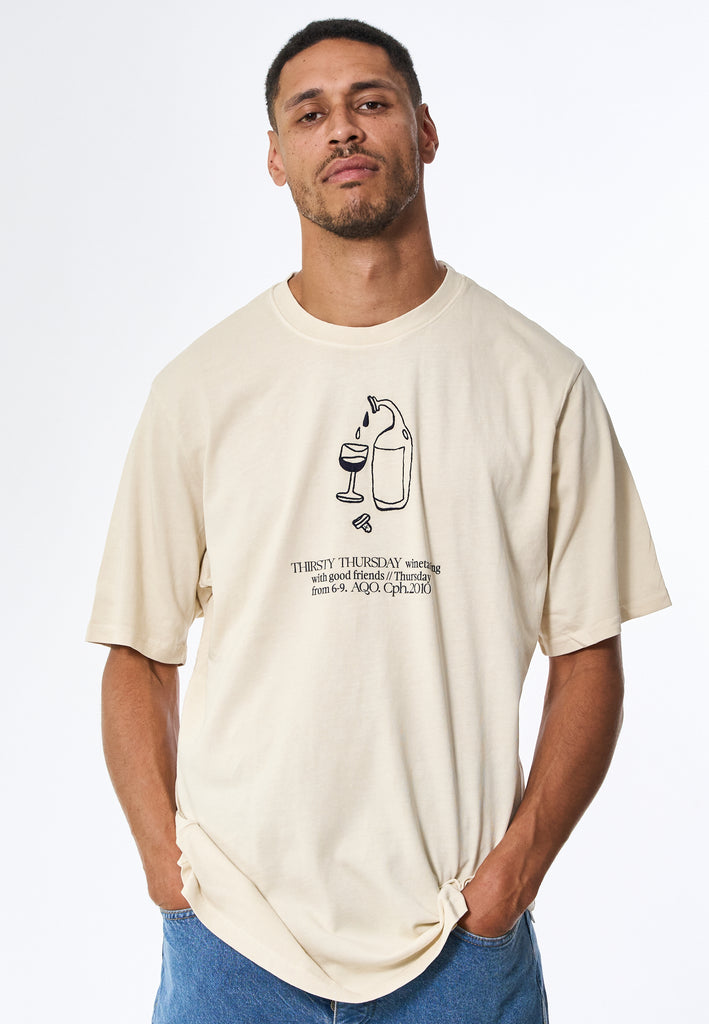 AQO (A QUESTION OF) Tee Print Emb Tee Angora