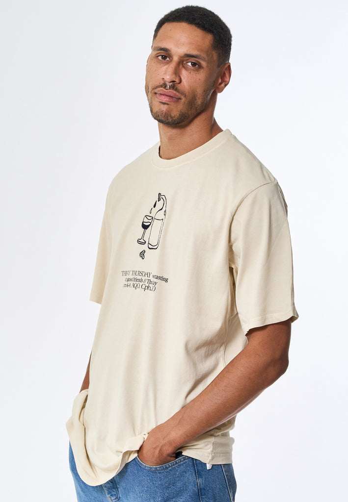 AQO (A QUESTION OF) Tee Print Emb Tee Angora