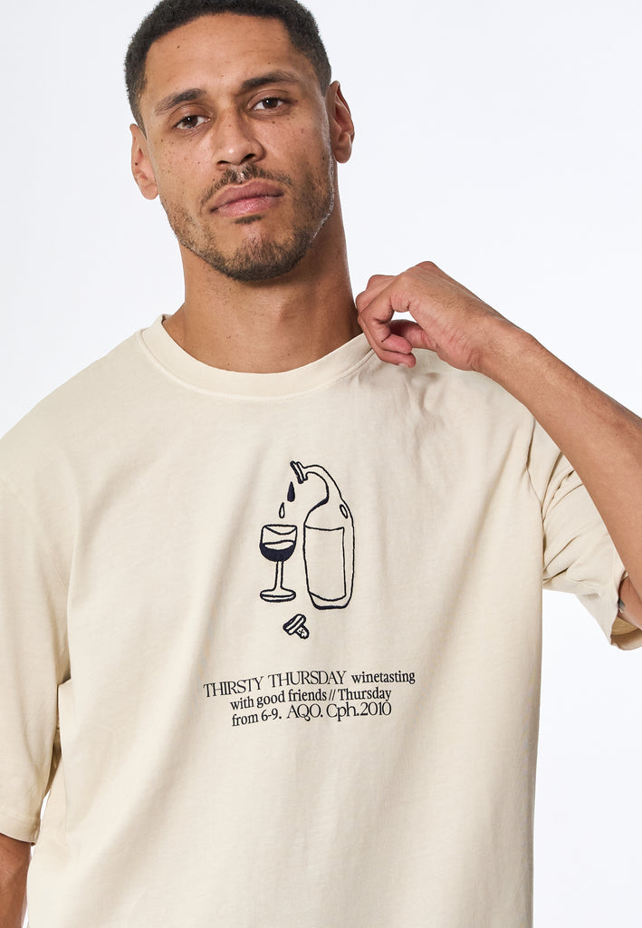 AQO (A QUESTION OF) Tee Print Emb Tee Angora